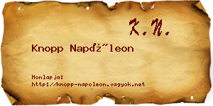Knopp Napóleon névjegykártya
